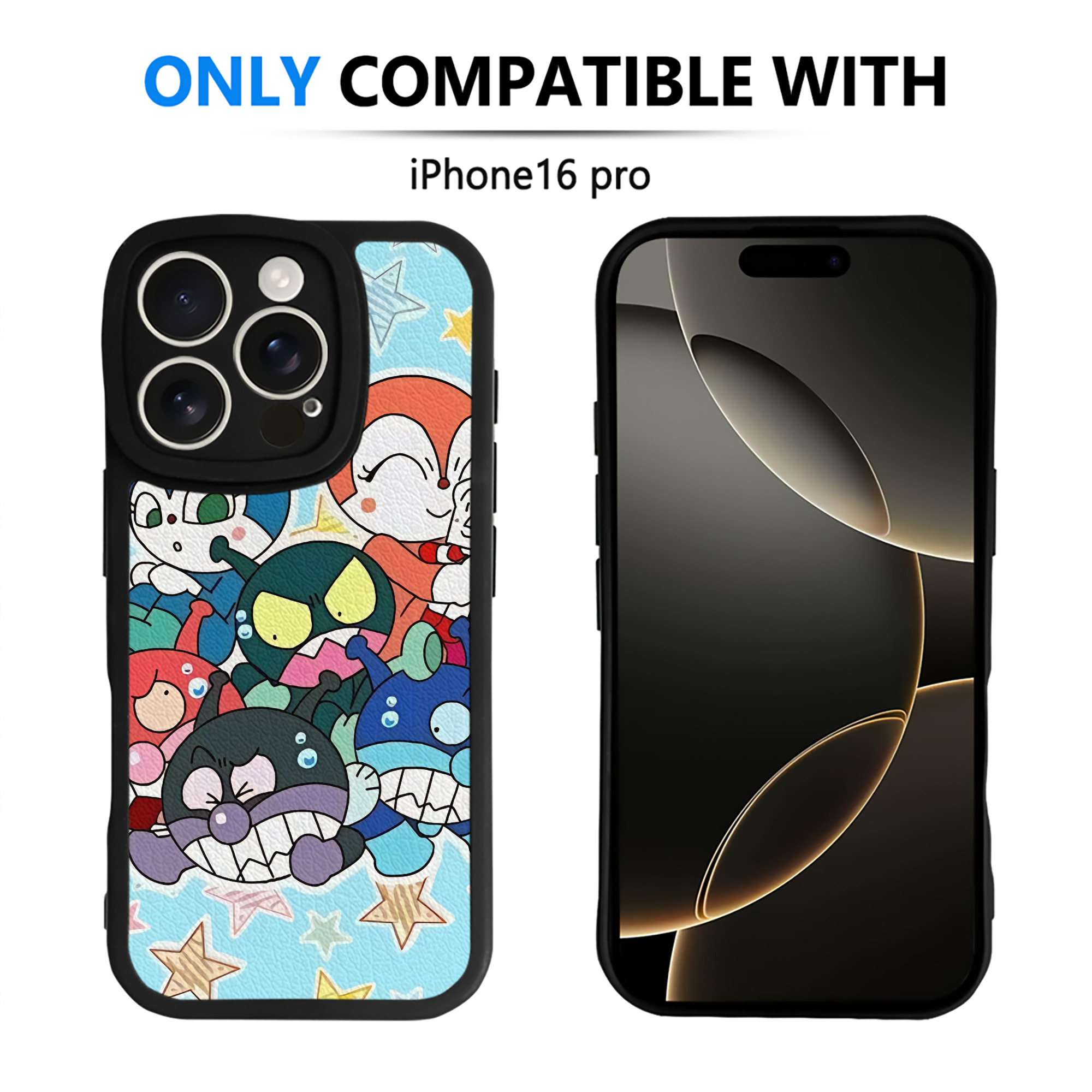 （画像用） アンパンマン Anpanman 【iPhone 16シリーズ対応】シリコンスマホケース（レザー調） 材質：シリコン